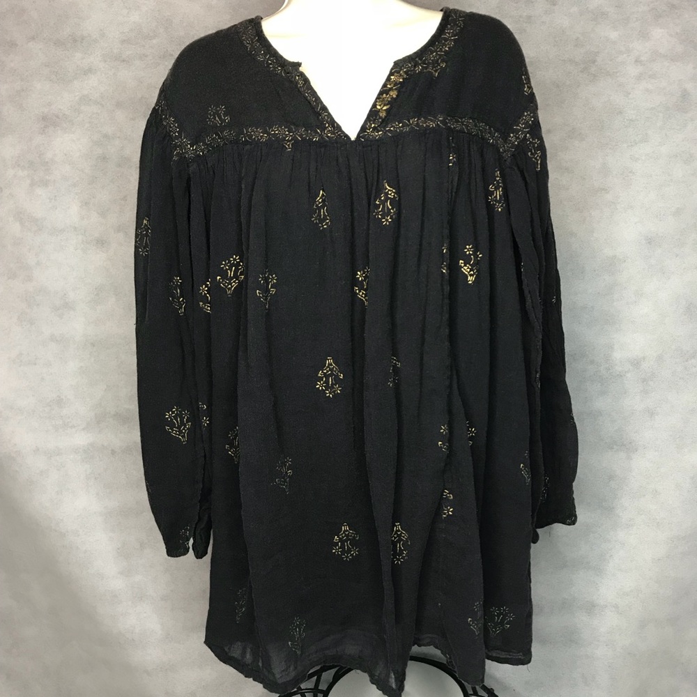 Free People Semi Sheer V-Neck Tunic
